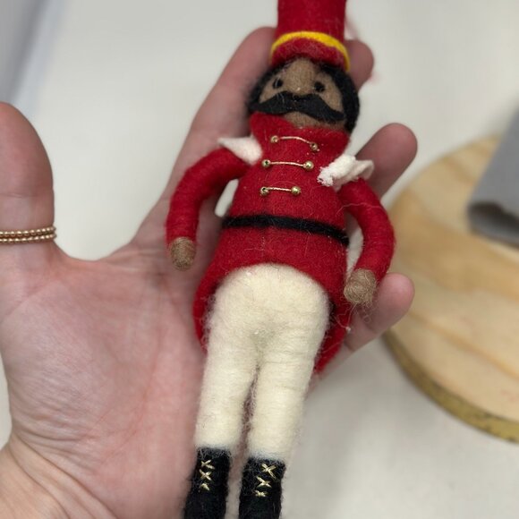 Felt Nutcracker Soldier Christmas Ornament – Red Uniform | Whimsical Holiday - Picture 4 of 13